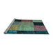 Sideview of Machine Washable Patchwork Light Blue Transitional Rug, wshcon1452lblu