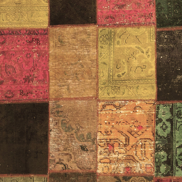 Patchwork Brown Transitional Rug, con1452brn