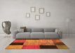 Machine Washable Patchwork Orange Transitional Area Rugs in a Living Room, wshcon1452org