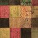 Square Patchwork Brown Transitional Rug, con1452brn