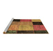 Sideview of Machine Washable Patchwork Brown Transitional Rug, wshcon1452brn