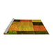 Sideview of Machine Washable Patchwork Yellow Transitional Rug, wshcon1452yw