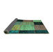 Sideview of Patchwork Turquoise Transitional Rug, con1452turq