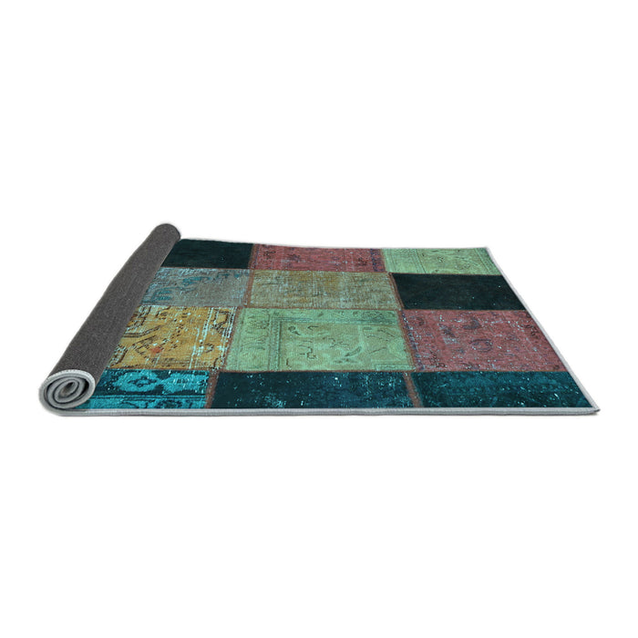 Sideview of Patchwork Light Blue Transitional Rug, con1452lblu