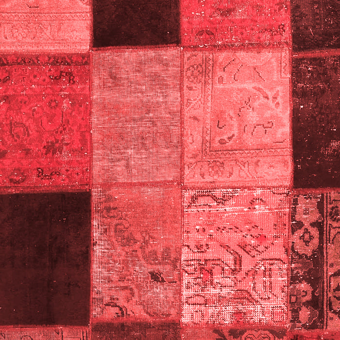 Machine Washable Patchwork Red Transitional Rug, wshcon1452red