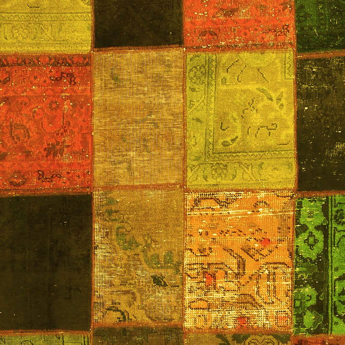 Patchwork Yellow Transitional Rug, con1452yw