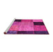 Sideview of Machine Washable Patchwork Pink Transitional Rug, wshcon1452pnk