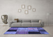 Machine Washable Patchwork Blue Transitional Rug in a Living Room, wshcon1452blu