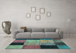 Machine Washable Patchwork Light Blue Transitional Rug in a Living Room, wshcon1452lblu