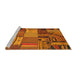 Serging Thickness of Machine Washable Contemporary Mahogany Brown Rug, wshcon1453