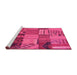 Sideview of Machine Washable Patchwork Pink Transitional Rug, wshcon1453pnk