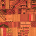 Serging Thickness of Patchwork Orange Transitional Rug, con1453org