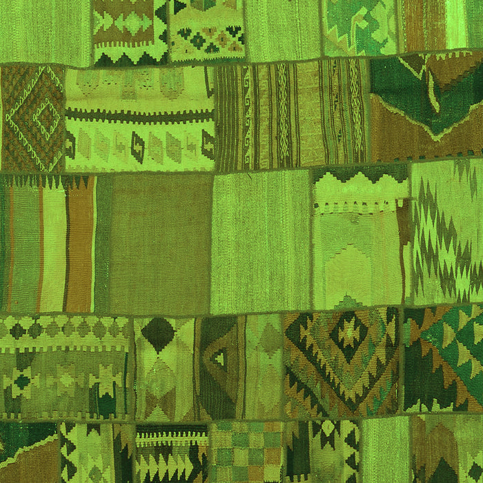 Patchwork Green Transitional Rug, con1453grn