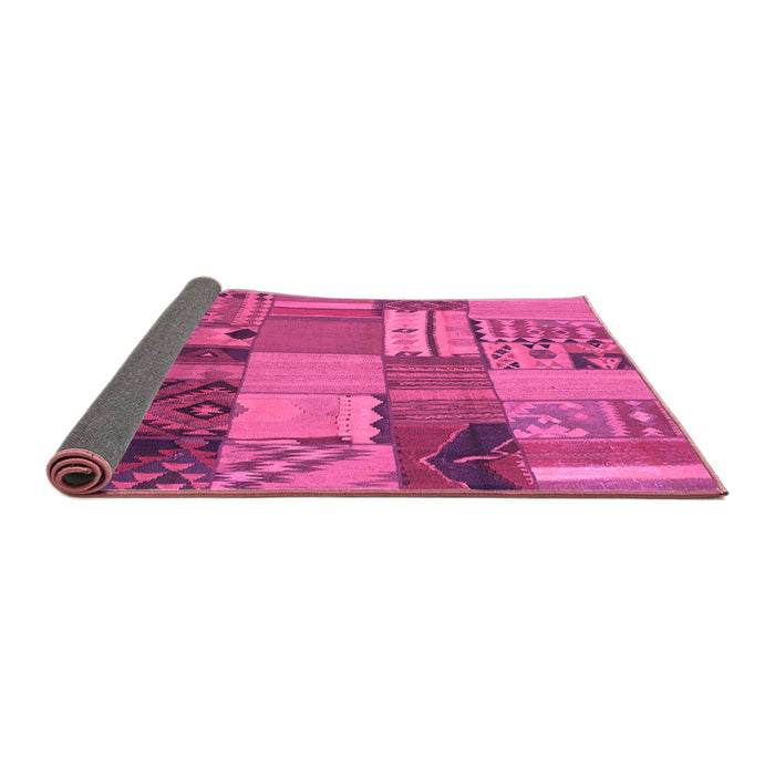 Sideview of Patchwork Purple Transitional Rug, con1453pur