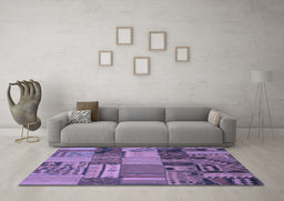 Machine Washable Patchwork Blue Transitional Rug in a Living Room, wshcon1453blu