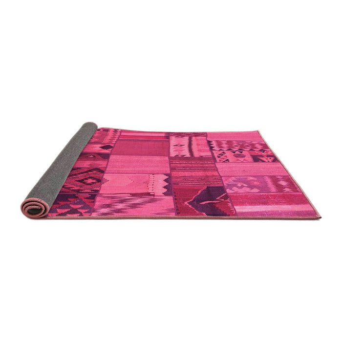 Sideview of Patchwork Pink Transitional Rug, con1453pnk