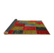 Thickness of Contemporary Brown Patchwork Rug, con1454