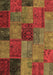 Patchwork Brown Transitional Rug, con1454brn