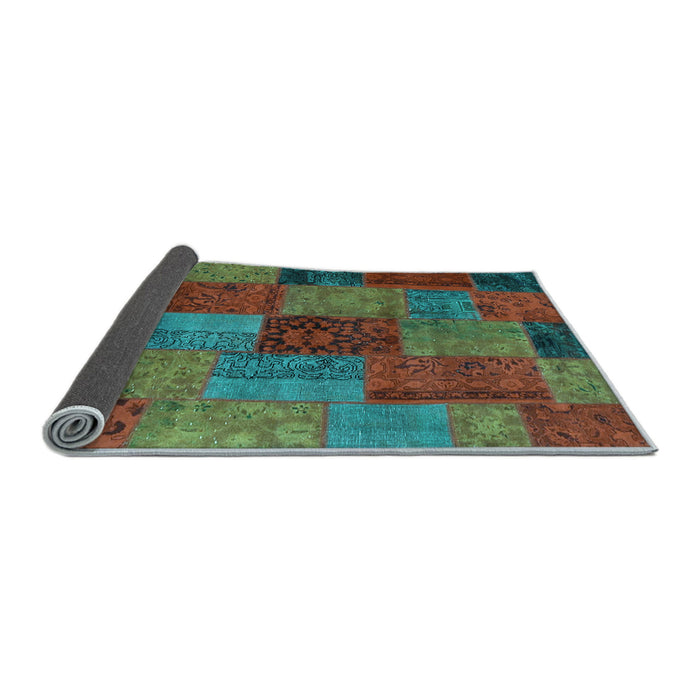 Sideview of Patchwork Light Blue Transitional Rug, con1454lblu