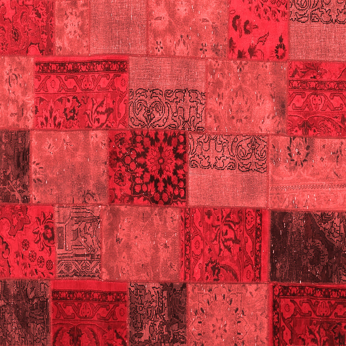 Machine Washable Patchwork Red Transitional Rug, wshcon1454red