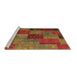 Sideview of Machine Washable Patchwork Brown Transitional Rug, wshcon1454brn