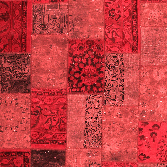 Machine Washable Patchwork Red Transitional Rug, wshcon1454red