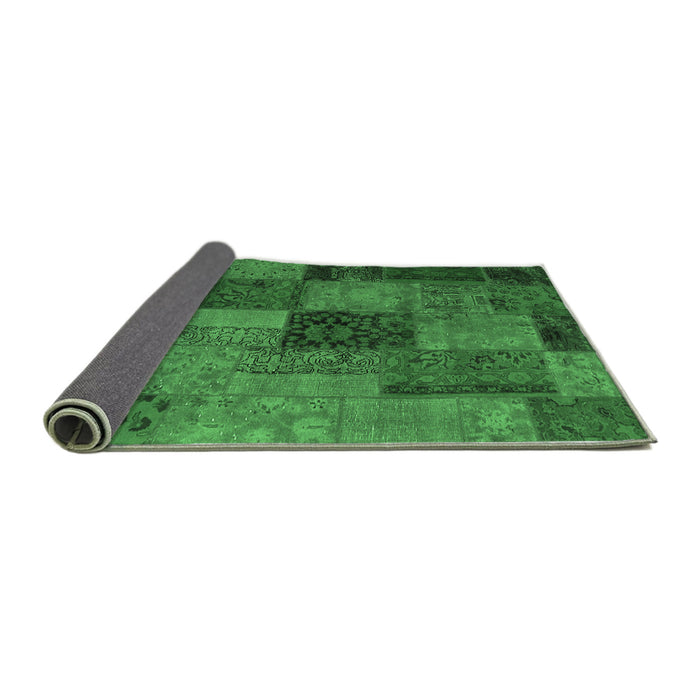 Sideview of Patchwork Emerald Green Transitional Rug, con1454emgrn