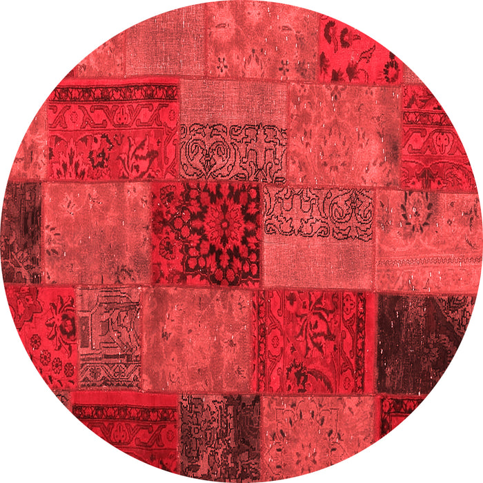 Machine Washable Patchwork Red Transitional Rug, wshcon1454red