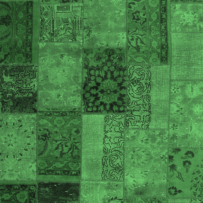 Patchwork Emerald Green Transitional Rug, con1454emgrn