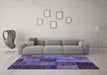 Machine Washable Patchwork Blue Transitional Rug in a Living Room, wshcon1454blu