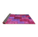 Sideview of Patchwork Purple Transitional Rug, con1454pur