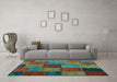 Machine Washable Patchwork Light Blue Transitional Rug in a Living Room, wshcon1454lblu