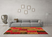 Machine Washable Patchwork Orange Transitional Area Rugs in a Living Room, wshcon1454org