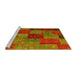 Sideview of Machine Washable Patchwork Yellow Transitional Rug, wshcon1454yw