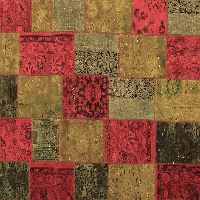 Square Patchwork Brown Transitional Rug, con1454brn