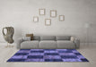 Machine Washable Patchwork Blue Transitional Rug in a Living Room, wshcon1455blu