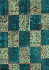 Patchwork Light Blue Transitional Rug, con1455lblu