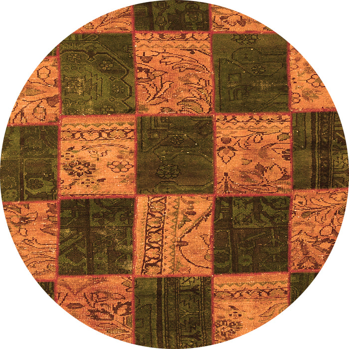 Square Patchwork Orange Transitional Rug, con1455org