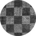 Machine Washable Patchwork Gray Transitional Rug, wshcon1455gry