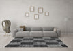 Machine Washable Patchwork Gray Transitional Rug in a Living Room,, wshcon1455gry