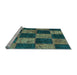 Sideview of Machine Washable Patchwork Light Blue Transitional Rug, wshcon1455lblu