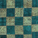 Square Patchwork Light Blue Transitional Rug, con1455lblu