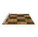 Sideview of Machine Washable Patchwork Brown Transitional Rug, wshcon1455brn