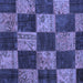 Square Machine Washable Patchwork Blue Transitional Rug, wshcon1455blu