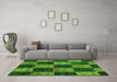 Machine Washable Patchwork Green Transitional Area Rugs in a Living Room,, wshcon1455grn