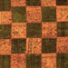 Round Machine Washable Patchwork Orange Transitional Area Rugs, wshcon1455org