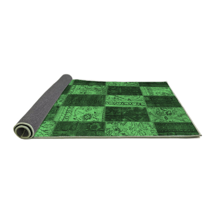 Sideview of Patchwork Emerald Green Transitional Rug, con1455emgrn