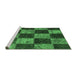 Sideview of Machine Washable Patchwork Emerald Green Transitional Area Rugs, wshcon1455emgrn