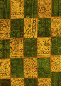 Patchwork Yellow Transitional Rug, con1455yw