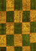 Machine Washable Patchwork Yellow Transitional Rug, wshcon1455yw